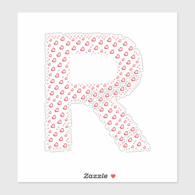 LETTERS MADE UP OF HEARTS STICKER (Sheet)