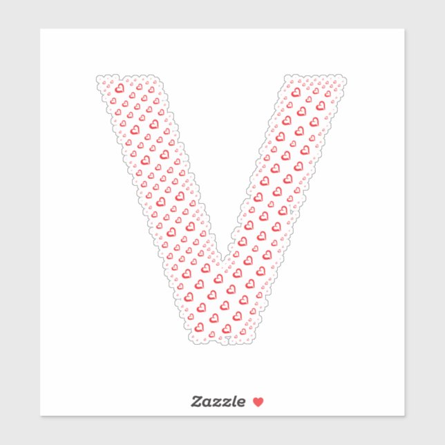 LETTERS MADE UP OF HEARTS STICKER (Sheet)