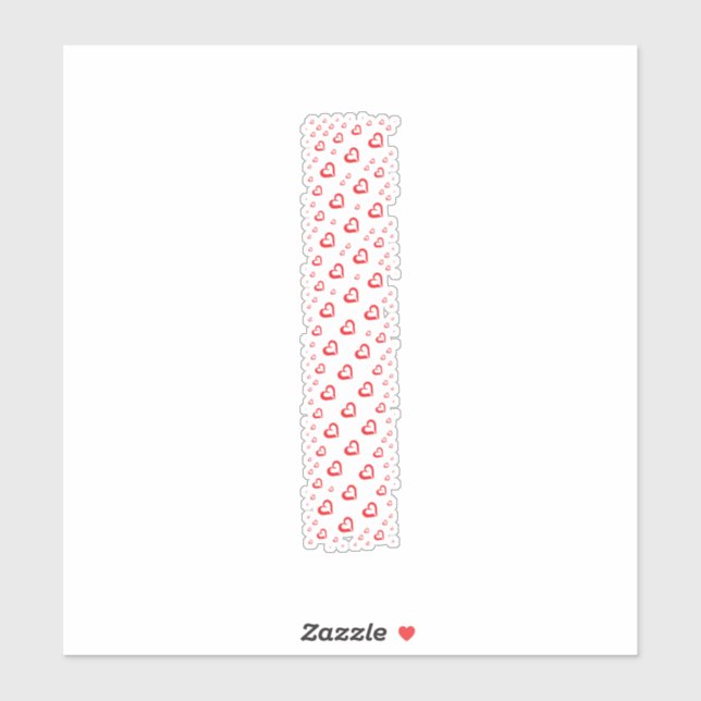 LETTERS MADE UP OF HEARTS STICKER (Sheet)
