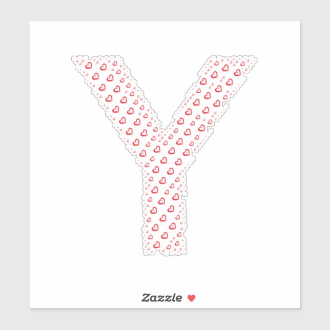 LETTERS MADE UP OF HEARTS STICKER (Sheet)