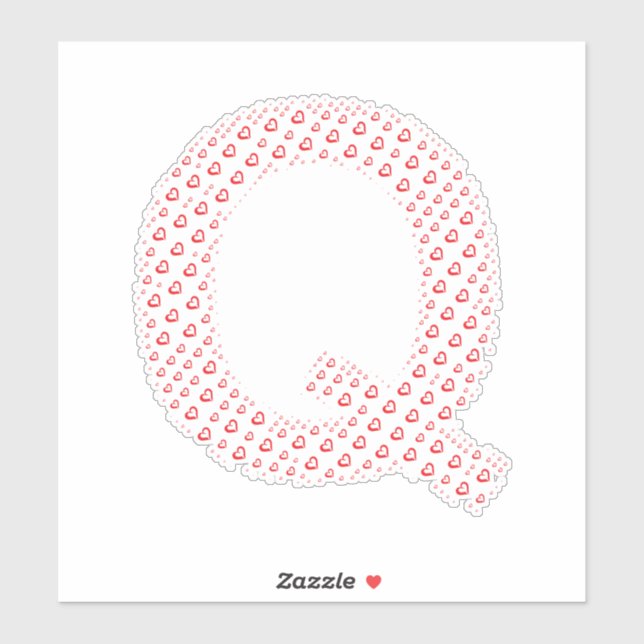 LETTERS MADE UP OF HEARTS STICKER (Sheet)