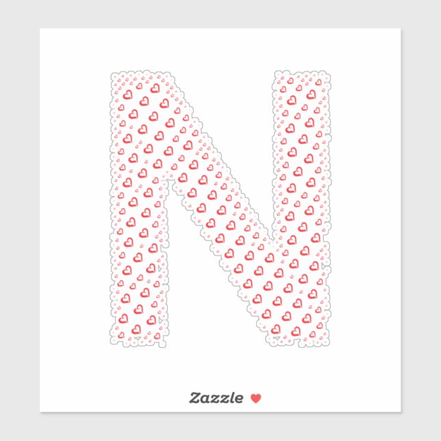 LETTERS MADE UP OF HEARTS STICKER (Sheet)