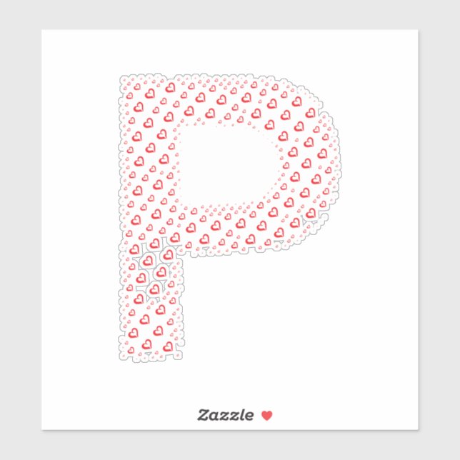 LETTERS MADE UP OF HEARTS STICKER (Sheet)