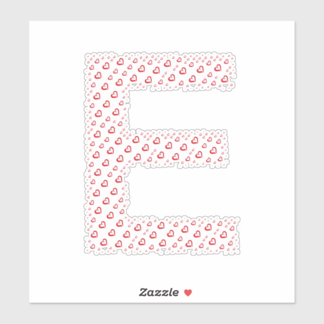 LETTERS MADE UP OF HEARTS STICKER (Sheet)