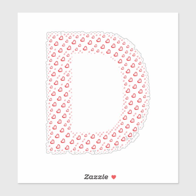 LETTERS MADE UP OF HEARTS STICKER (Sheet)