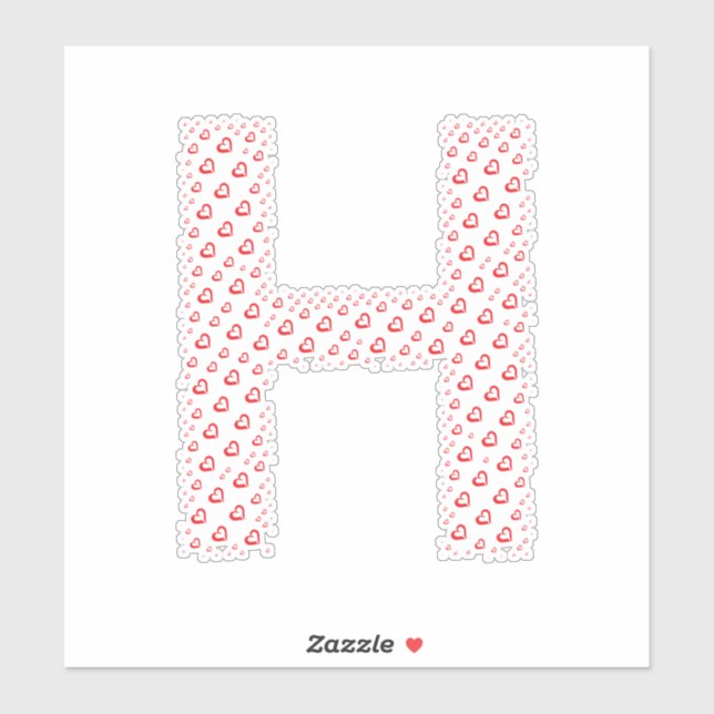 LETTERS MADE UP OF HEARTS STICKER (Sheet)