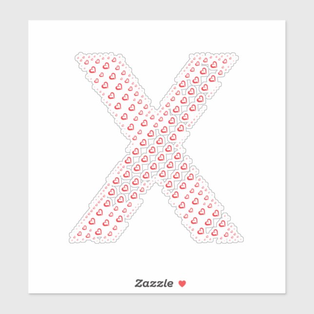 LETTERS MADE UP OF HEARTS STICKER (Sheet)