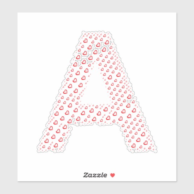 LETTERS MADE UP OF HEARTS STICKER (Sheet)