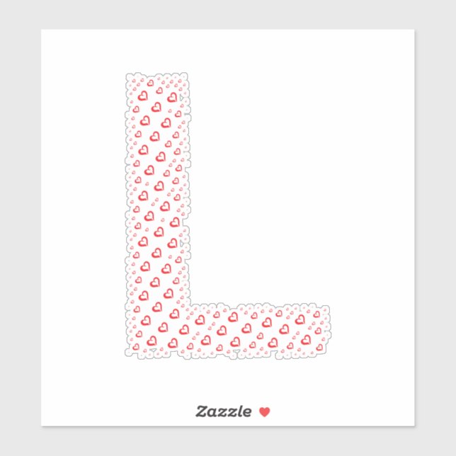 LETTERS MADE UP OF HEARTS STICKER (Sheet)
