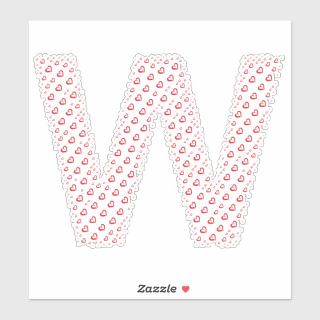 LETTERS MADE UP OF HEARTS STICKER (Sheet)