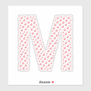 LETTERS MADE UP OF HEARTS STICKER