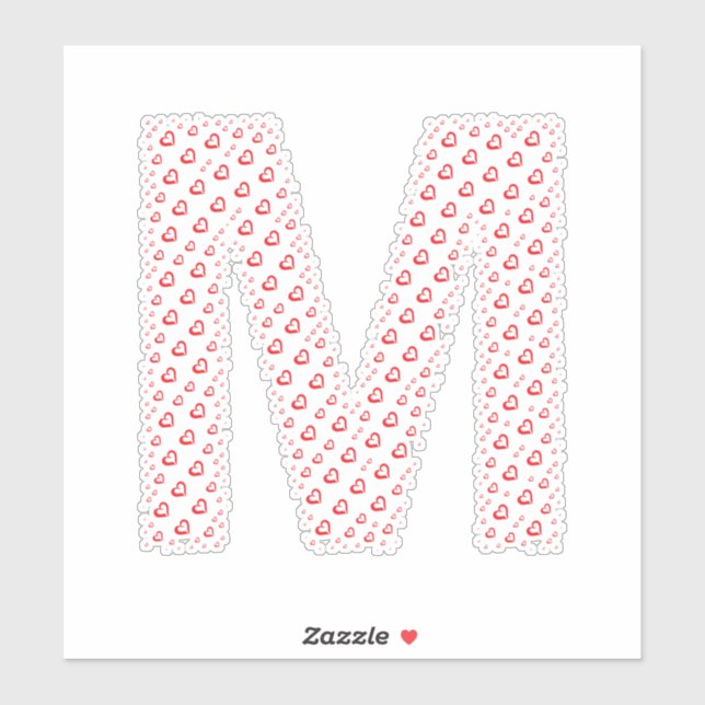 LETTERS MADE UP OF HEARTS STICKER (Sheet)