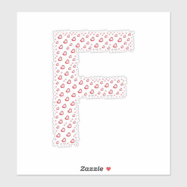 LETTERS MADE UP OF HEARTS STICKER (Sheet)