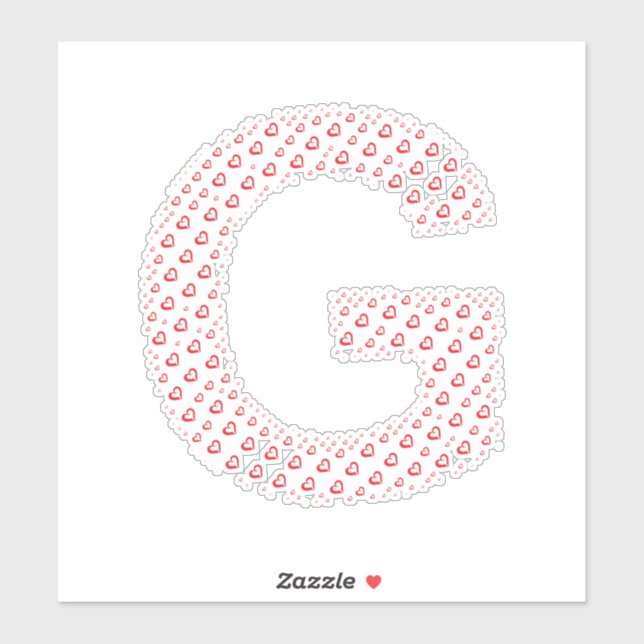 LETTERS MADE UP OF HEARTS STICKER (Sheet)