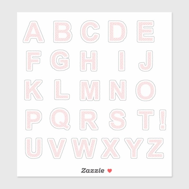 LETTERS MADE UP OF HEARTS STICKER (Sheet)