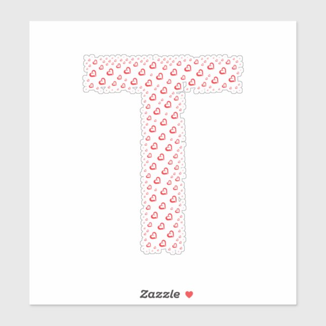 LETTERS MADE UP OF HEARTS STICKER (Sheet)