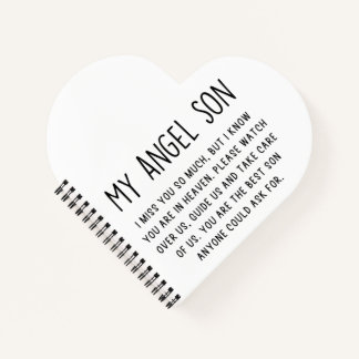 Letters missing my son in heaven on his birthday notebook