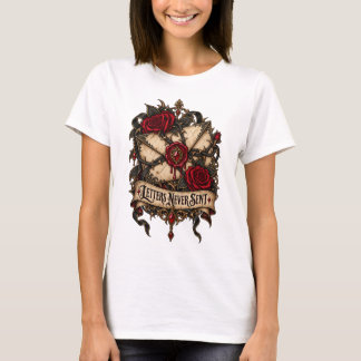 Letters Never Sent Gothic Rose & Wax Seal Design T-Shirt