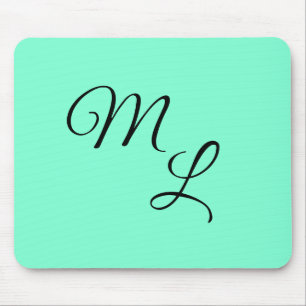 Letters of Grace: Black on Mint Green Mouse Pad