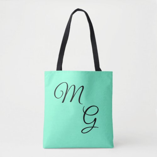 Letters of Grace  Black on Mint Green Tote Bag