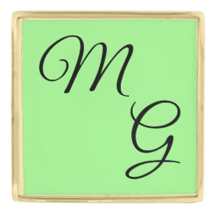 Letters of Grace Black on Spring Green Gold Finish Lapel Pin