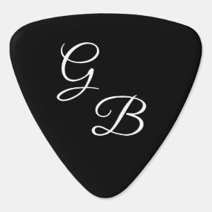 Letters of Grace on a Black Guitar Pick