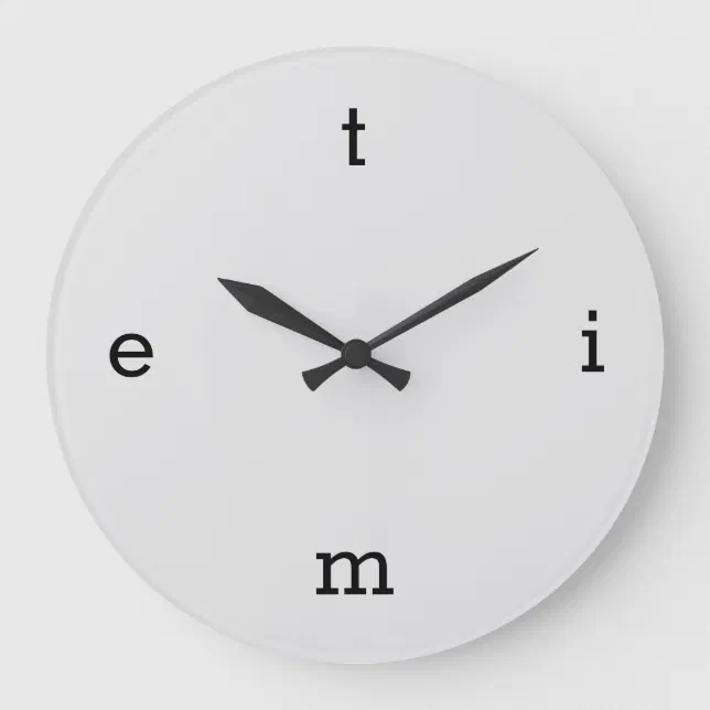 Lowercase Clock Letters of TIME Large Clock | Zazzle