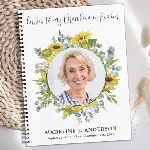 Letters To Heaven Custom Photo Mom Grandma Grief Notebook