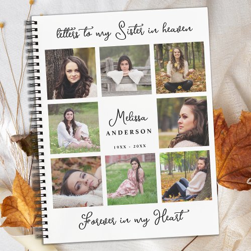 Letters To Heaven Customized 8 Photo Collage Grief Notebook