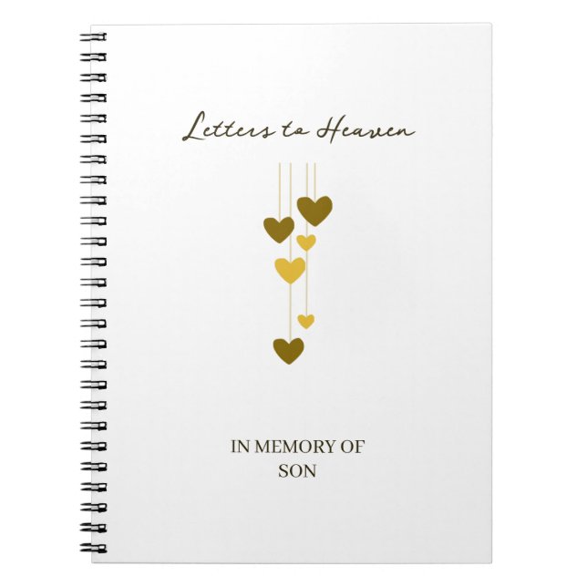 Letters to Heaven – In Memory Of Son Personalized Notebook (Front)