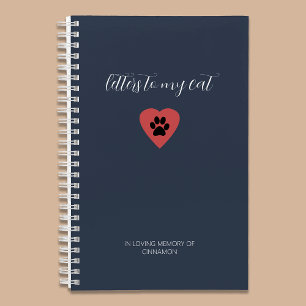 Letters to My Cat Memorial Journal Muted Navy