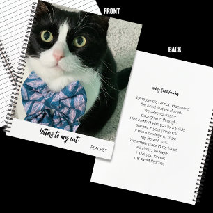 Letters to My Cat Memorial Journal Photo with Poem
