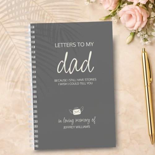 Letters to My Dad Grief Journal in Ash Gray