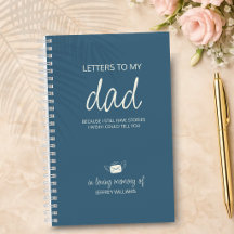 Letters to My Dad Grief Journal in Ocean Blue