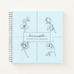 Letters To My Daughter Modern Simple Flowers Notebook at Zazzle