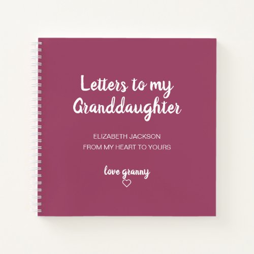 Letters to My Granddaughter Memory Book