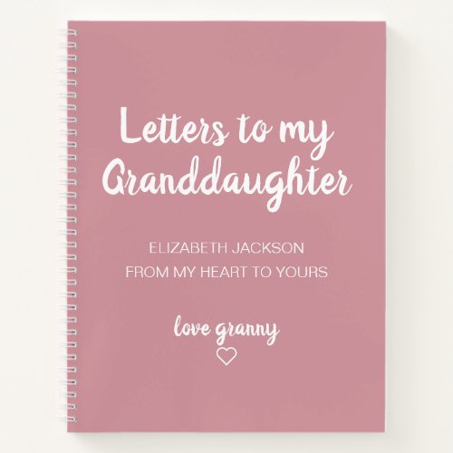 Letters to My Granddaughter Memory Book