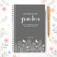 Letters to My Grandma Grief Journal in Ash Gray