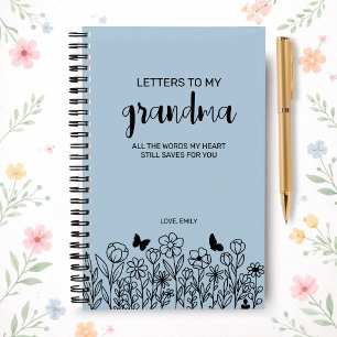 Letters to My Grandma Grief Journal in Sky Blue