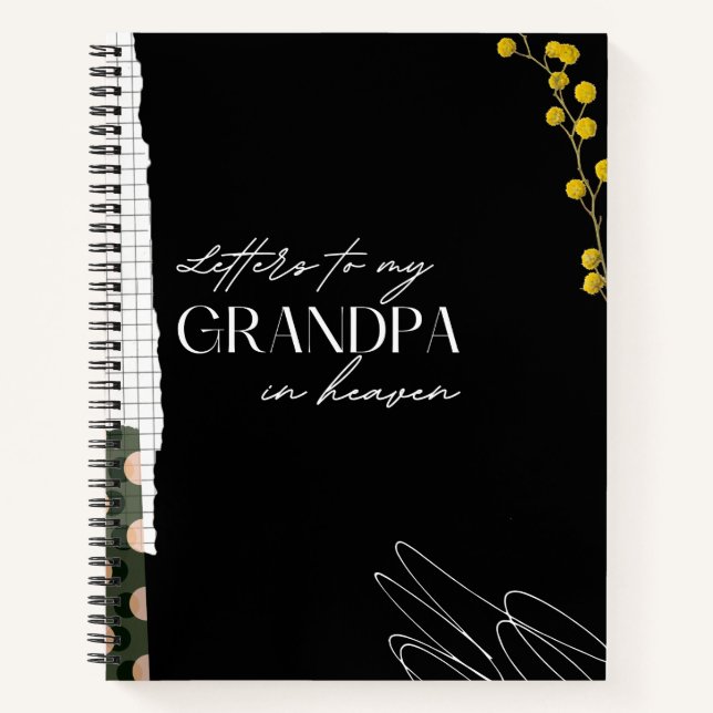 Letters To My Grandpa In Heaven Notebook (Front)