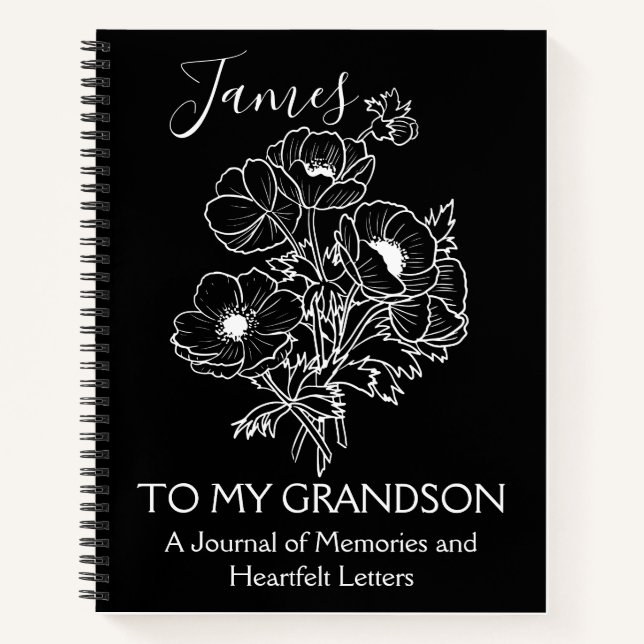 Letters to My Grandson: Boho Flower  Notebook (Front)