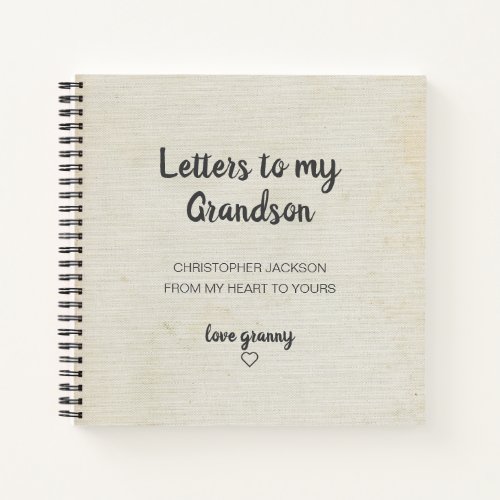 Letters to My Grandson Keepsake Journal