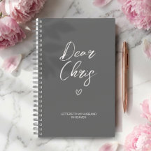 Letters to My Husband Grief Journal in Ash Gray