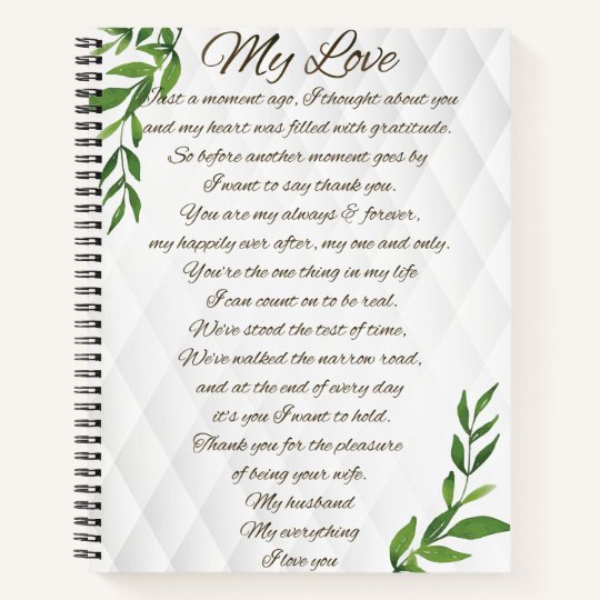 Letters to my Husband Notebook