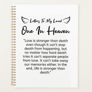 Letters To My Loved One In Heaven Planner
