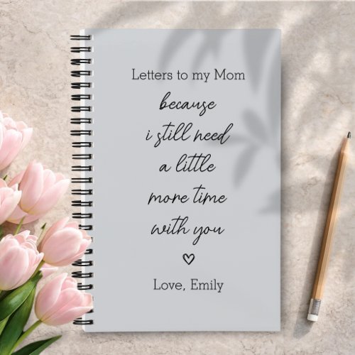 Letters to My Mom Grief Journal in Gray Color