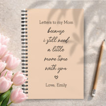 Letters to My Mom Grief Journal in Peach Color