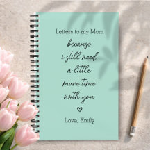 Letters to My Mom Grief Journal in Teal Color