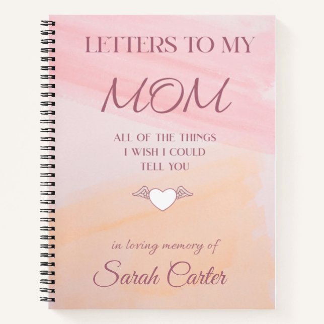 Letters to My Mom Memorial Journal, Loss of Mom Notebook (Front)