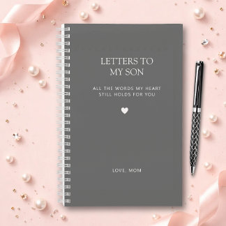 Letters to My Son Grief Journal in Ash Gray